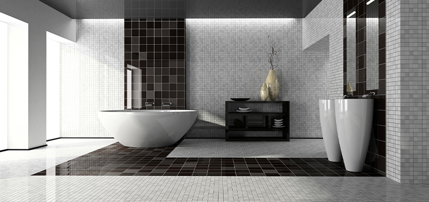 Badezimmer modern Fliesen Mosaik Kacheln